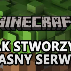Jak stworzyć serwer Minecraft? Grafika z logo gry i pytaniem o tworzenie własnego serwera.