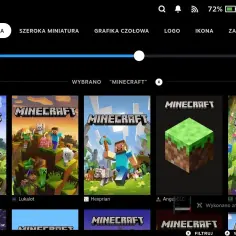 Ekran wyboru gry Minecraft, pokazujący różne okładki. Możesz tu znaleźć instrukcje, jak pobrać Minecraft.
