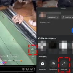 Chcesz pobierać filmy z FB? Kliknij ikonę udostępniania, a następnie "Kopiuj link", by zapisać film.