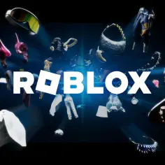 Wirtualne ubrania i akcesoria unoszą się wokół logo Roblox. Chcesz wiedzieć, jak kupić robux?