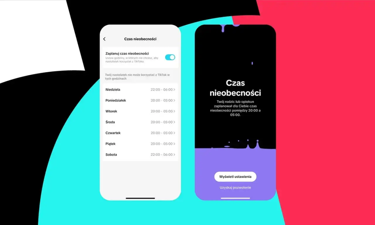 Ekran aplikacji TikTok z funkcją