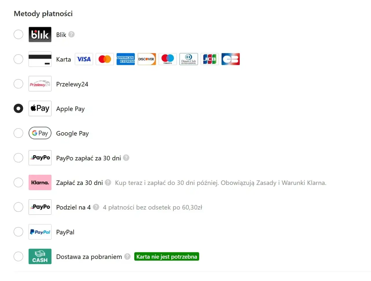 Dostawa za pobraniem jest dostępna, nie trzeba mieć karty.