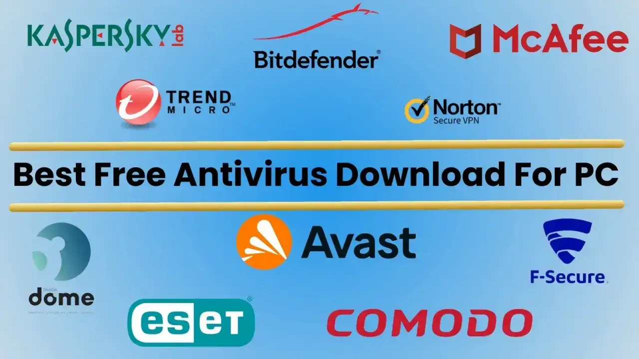 Szukasz darmowy antywirus na laptopa? Zobacz loga znanych programów: Kaspersky, Bitdefender, McAfee, Norton, Avast, ESET, Comodo i innych.