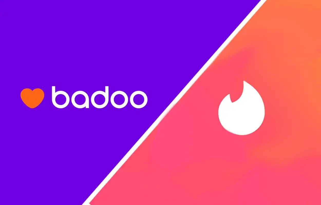 Logo Badoo i Tinder obok siebie. Wybór między nimi, czy szukasz miłości na Tinder czy Badoo?
