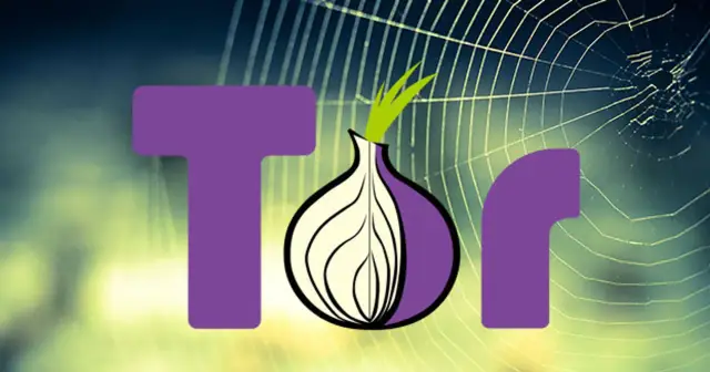 Logo przeglądarki Tor z cebulą i pajęczyną.
